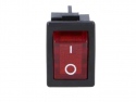 Switch rocker snap-in on/off rectangular red (0/1) DPST 6A/250V 
